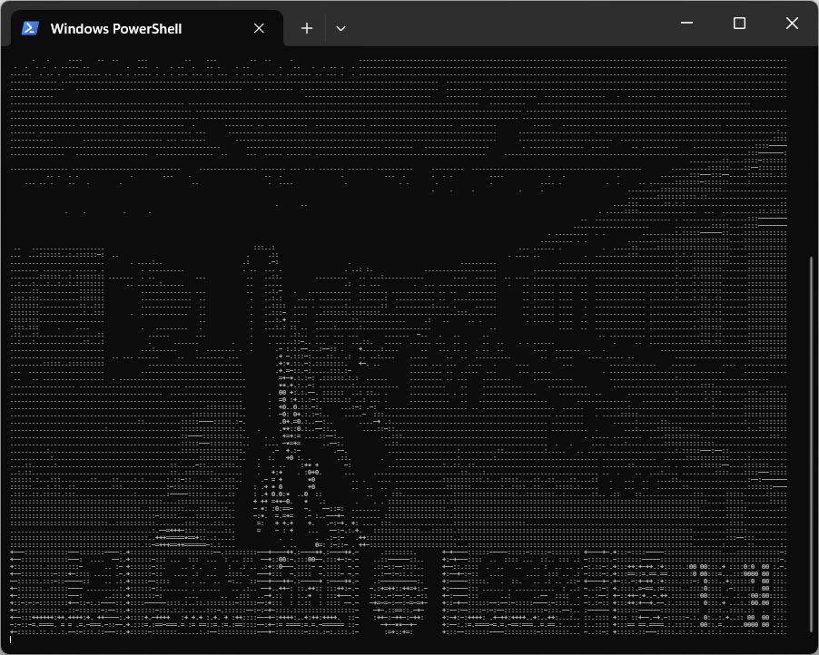 Рисунок 13. Кадр из приветственной анимации игры Doom на ОС Windows с TUI