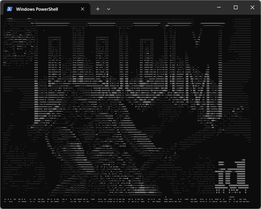 Рисунок 12. ASCII-графика экрана заставки игры Doom в терминале ОС Windows
