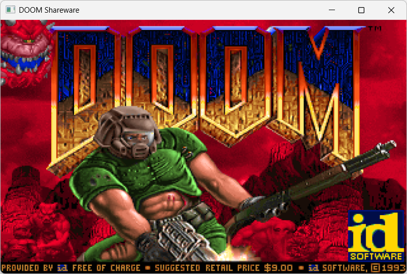 Рисунок 8. Экран заставки игры Doom на ОС Windows с GUI