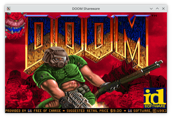 Рисунок 7. Экран заставки игры Doom на ОС Linux с GUI